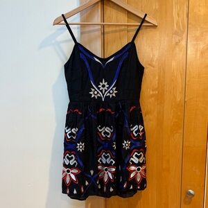 Free People Black Embroidered Dress